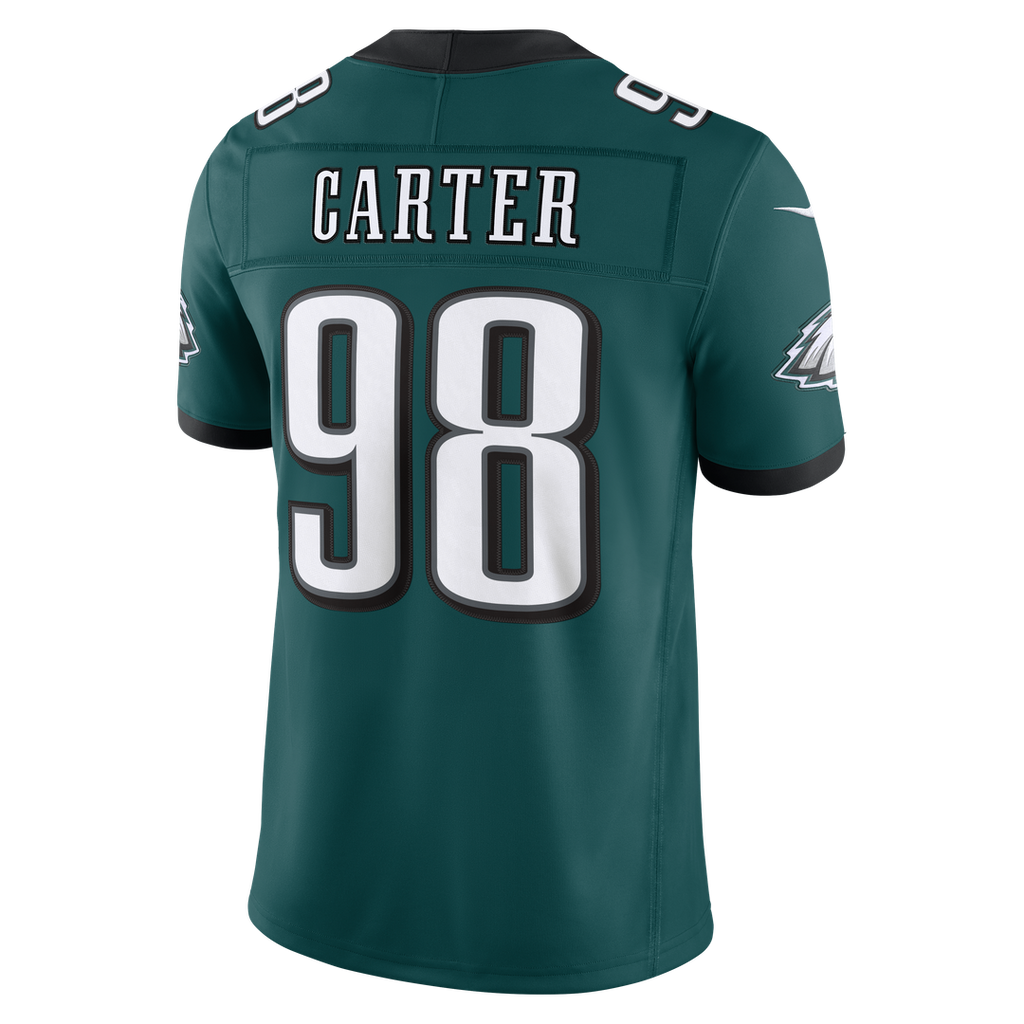 Philadelphia Eagles Jalen Carter Nike Team Vapor F.U.S.E. Stitched Limited Jersey - Midnight Green