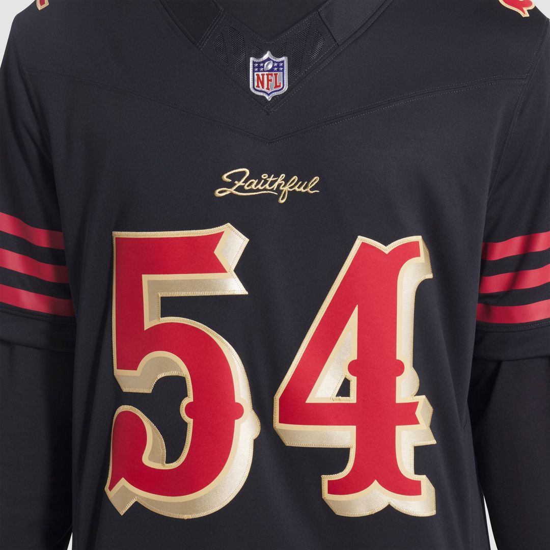 San Francisco 49ers Fred Warner Nike Rivalries Collection Stitched Limited Jersey - Black