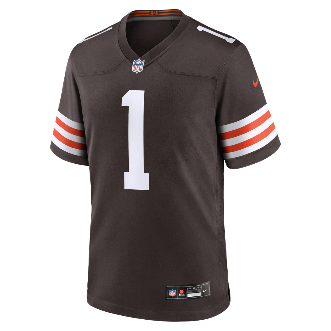 Cleveland Browns Number 1 Groom Nike Game Jersey - Brown