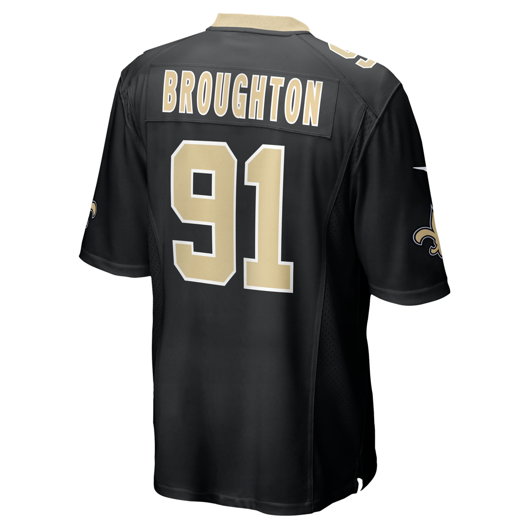 New Orleans Saints Vernon Broughton Nike Team Game Jersey - Black