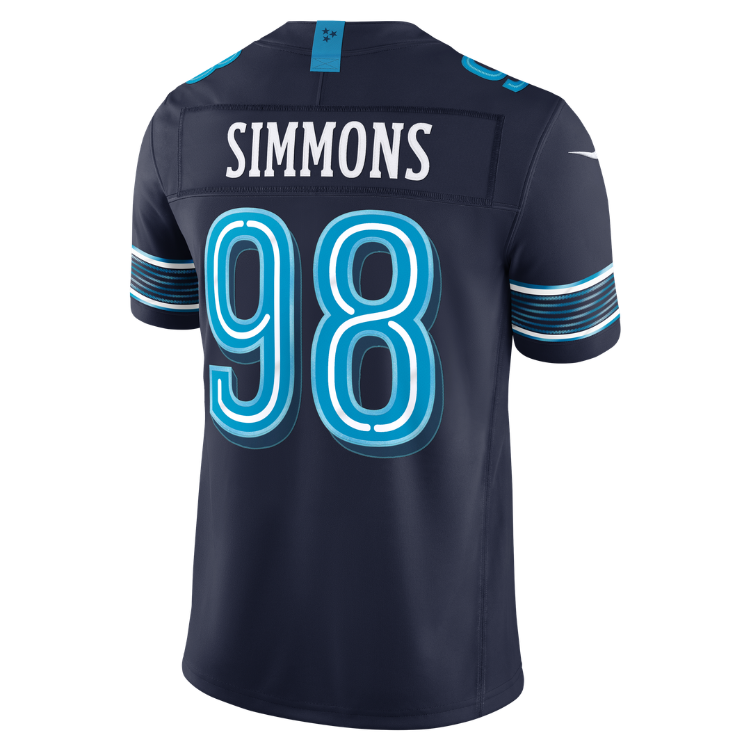 Tennessee Titans Jeffery Simmons Nike 2026 Rivalries Collection Stitched Limited Jersey - Navy