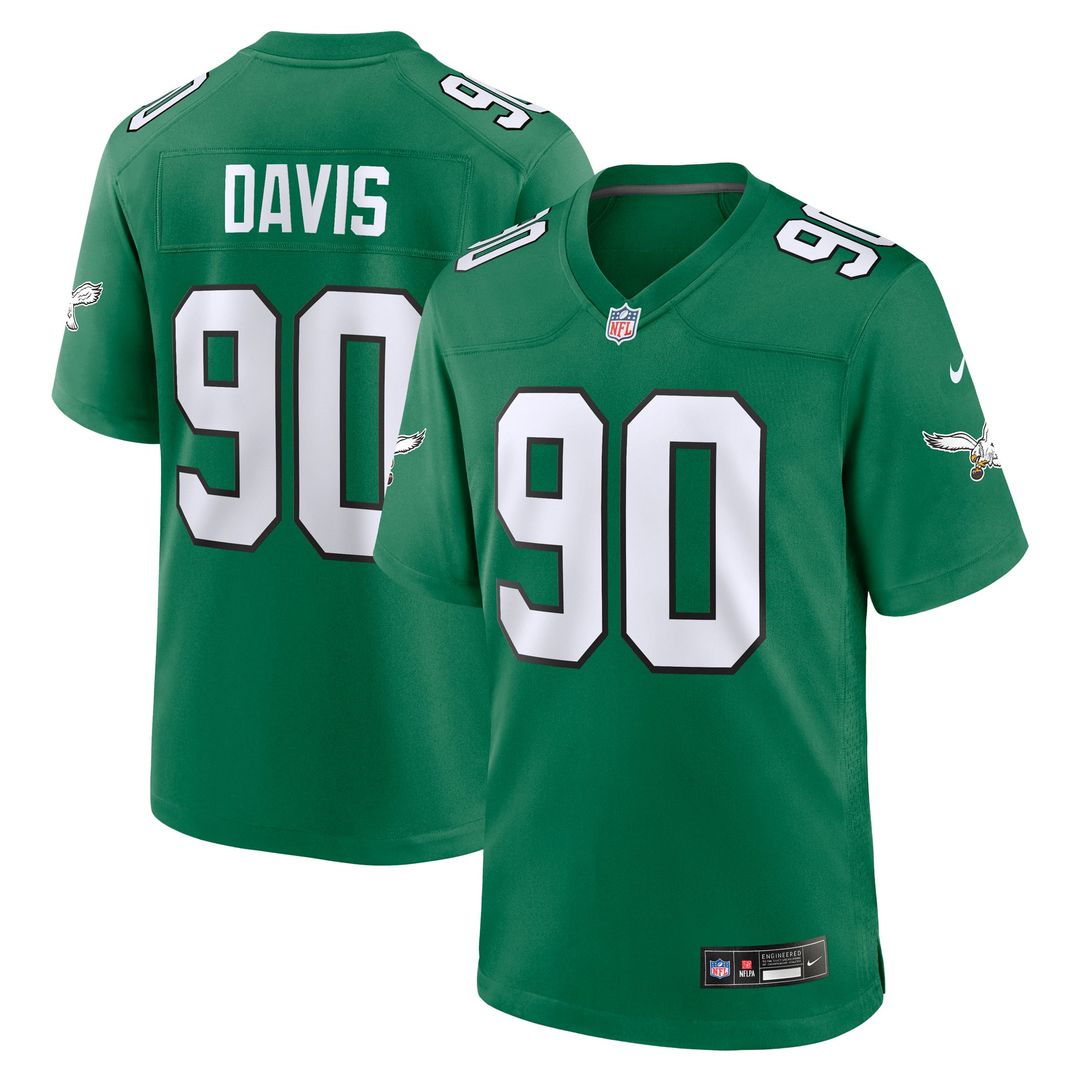 Philadelphia Eagles Jordan Davis Nike Alternate Game Jersey - Kelly Green