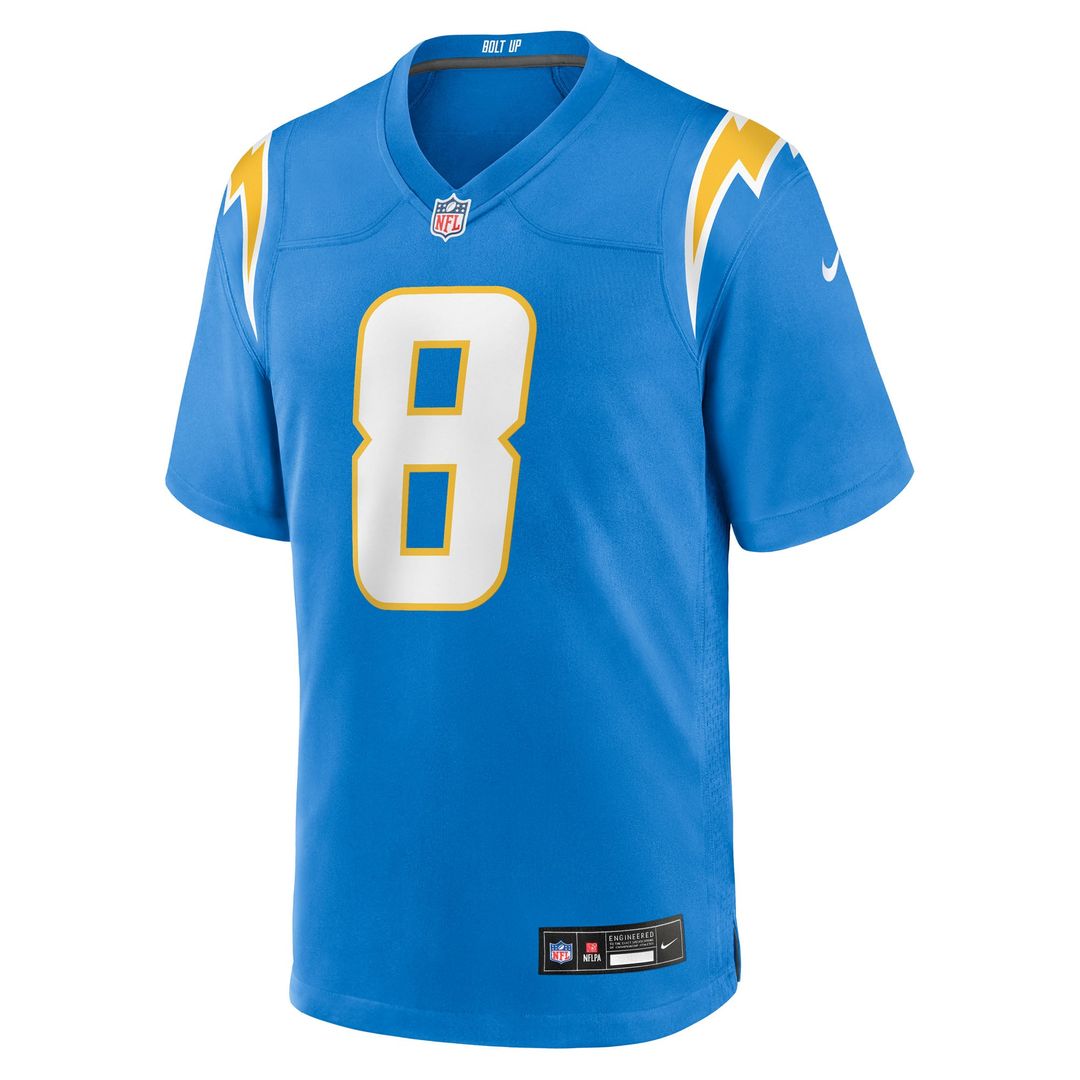 Los Angeles Chargers Omarion Hampton Nike Game Player Jersey - Powder Blue