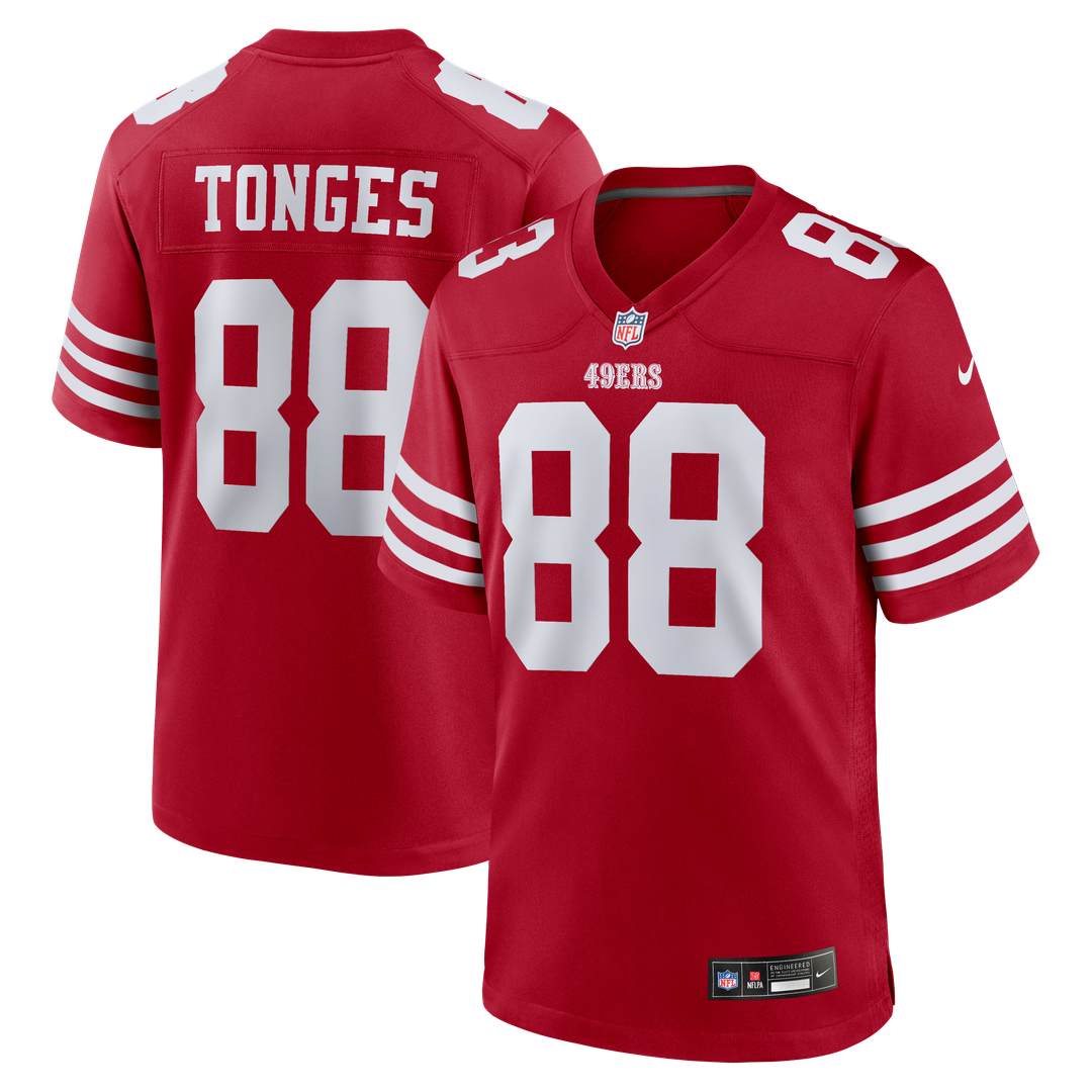 San Francisco 49ers Jake Tonges Nike Team Game Jersey - Scarlet