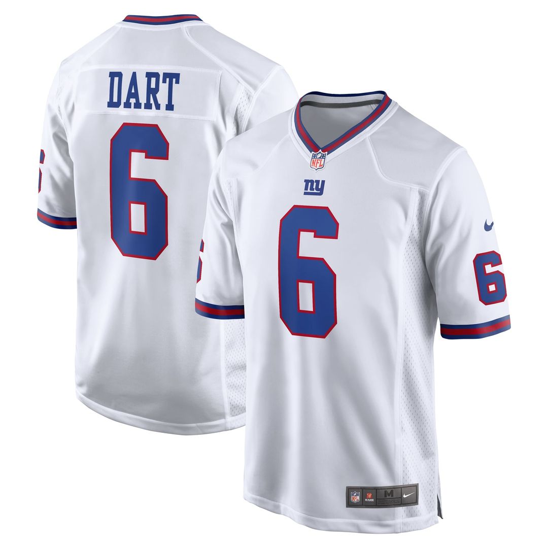 New York Giants Jaxson Dart Nike Alternate Vintage White Game Jersey - White