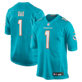 Miami Dolphins Number 1 Dad Nike Game Jersey - Aqua