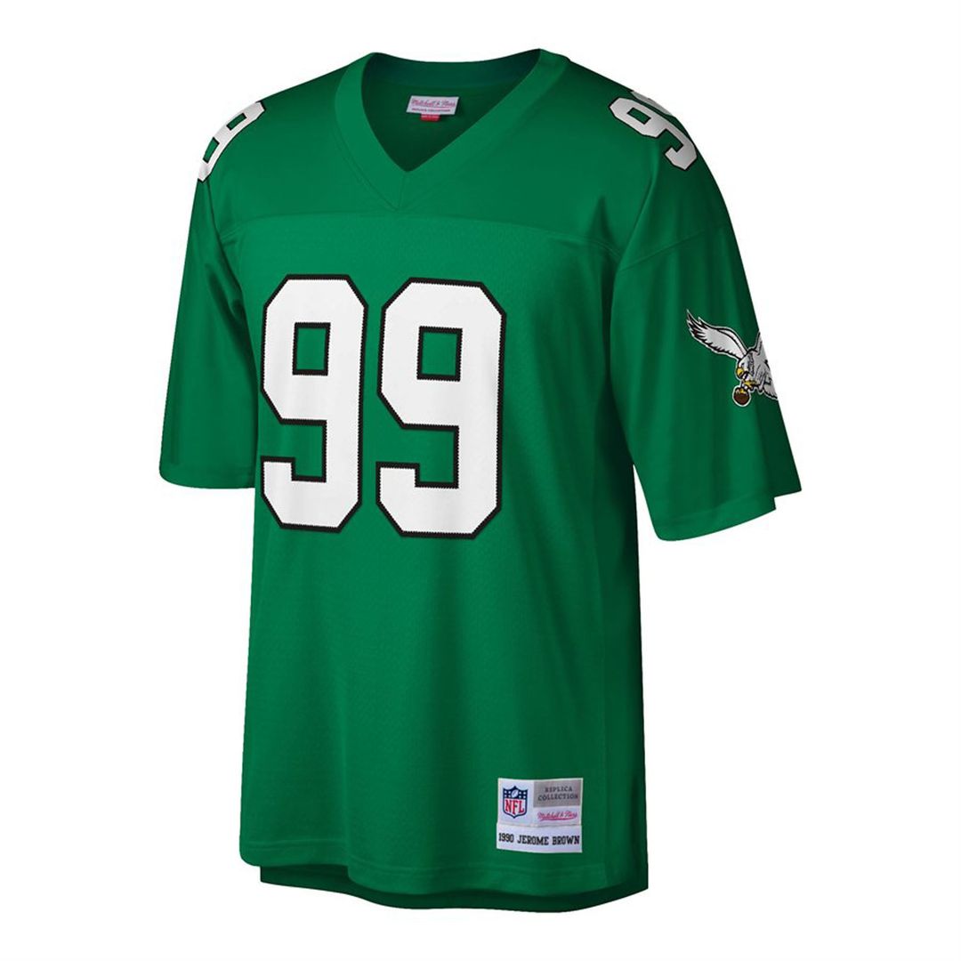Philadelphia Eagles Jerome Brown Mitchell & Ness Big & Tall 1990 Retired Player Replica Jersey - Kelly Green