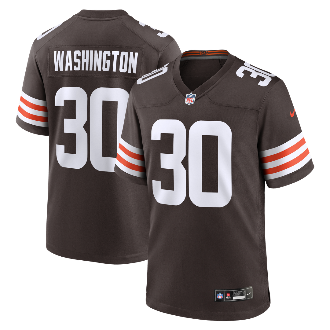 Cleveland Browns Zion Washington Nike Team Game Jersey - Brown