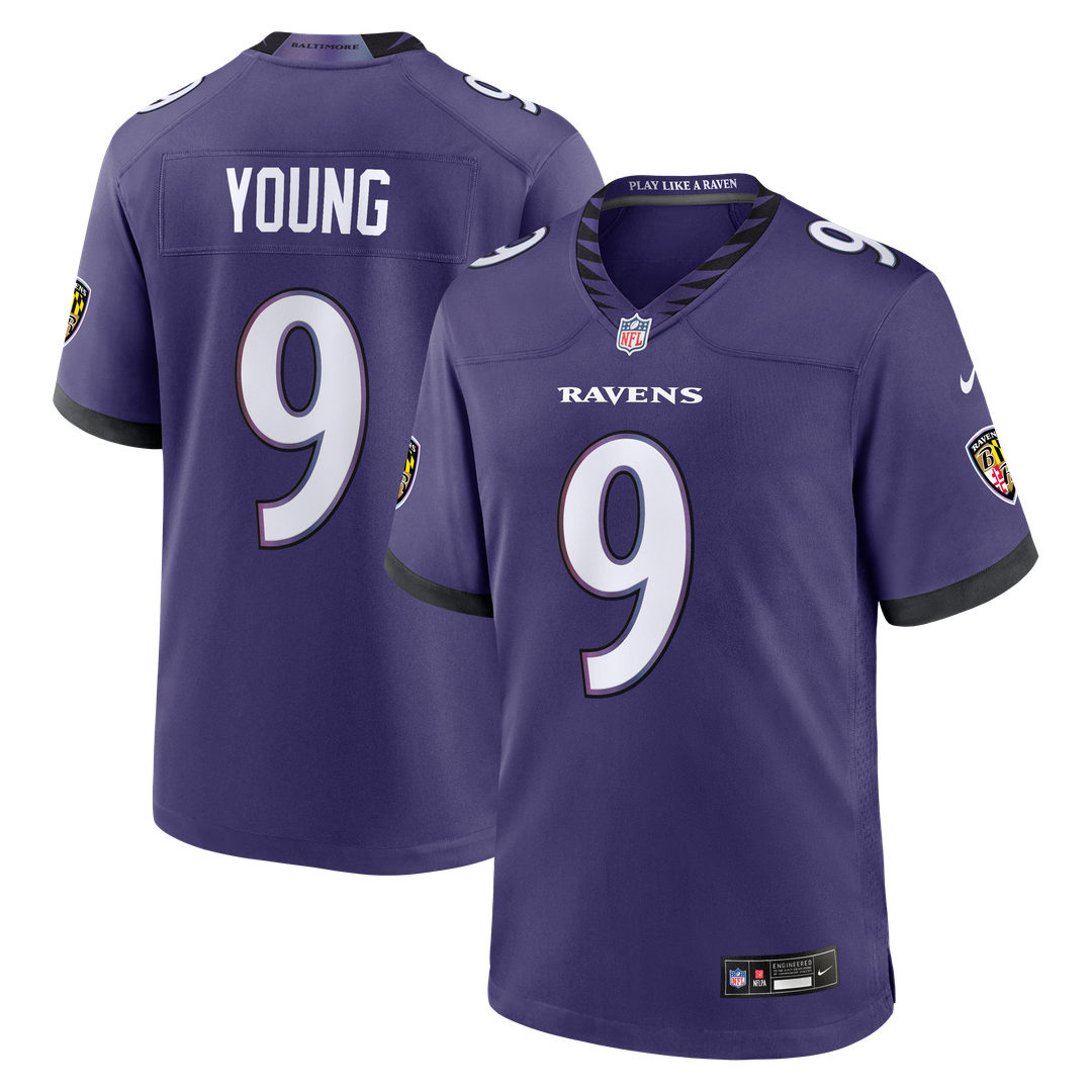 Baltimore Ravens Zion Young Nike Team Game Jersey - Purple