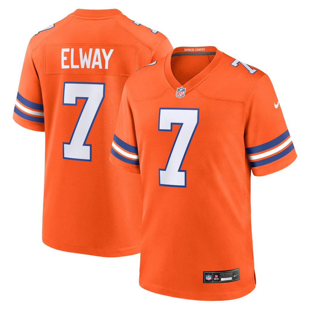 Denver Broncos John Elway Nike Mile High Collection 1977 Throwback Retired Player Game Jersey - Orange