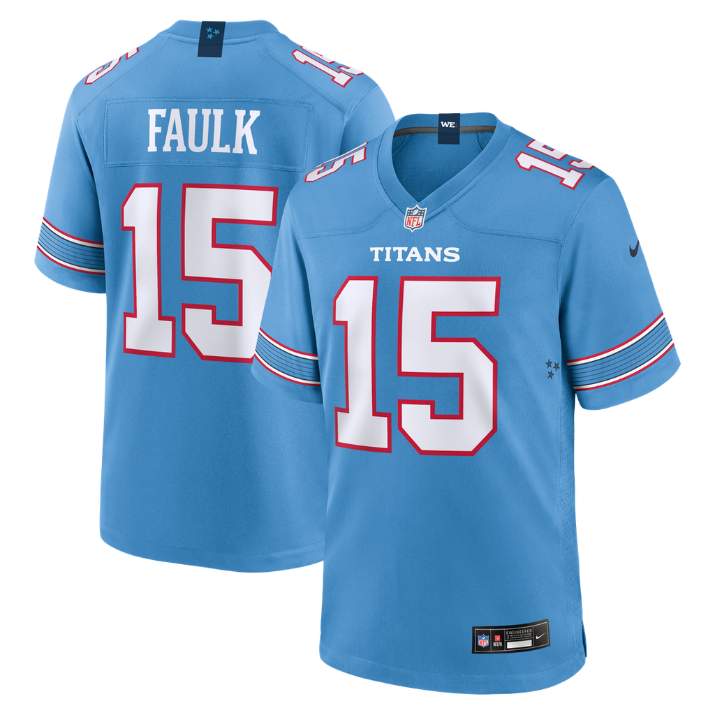 Tennessee Titans Keldric Faulk Nike Team Game Jersey - Light Blue