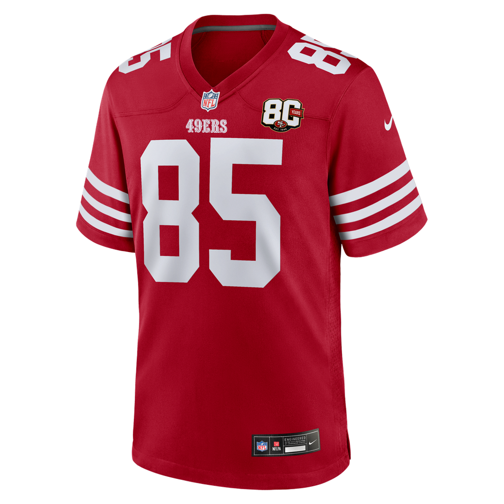San Francisco 49ers George Kittle Nike 80th Anniversary Game Jersey - White