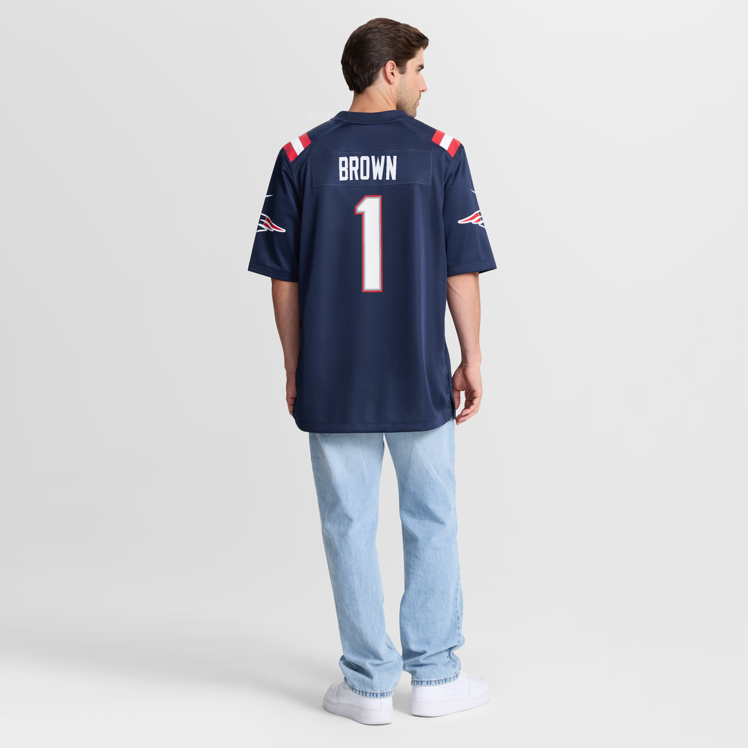 New England Patriots A.J. Brown Nike Team Game Jersey - Navy