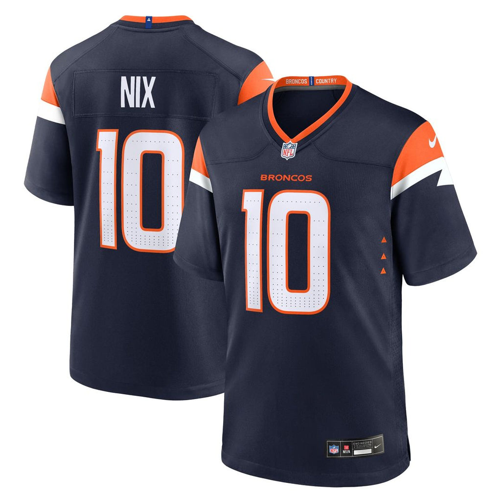 Denver Broncos Bo Nix Nike Alternate Game Jersey - Navy