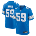 Detroit Lions Giovanni Manu Nike Team Game Jersey - Blue