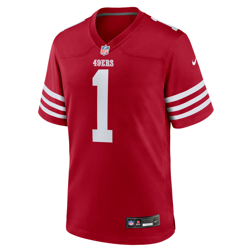 San Francisco 49ers Number 1 Dad Nike Game Jersey - Scarlet