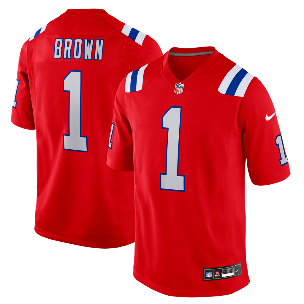 New England Patriots A.J. Brown Nike Game Jersey - Red