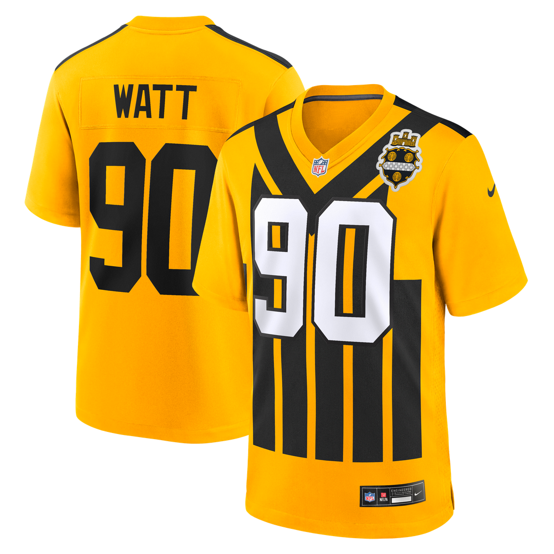 Pittsburgh Steelers T.J. Watt Nike Alternate 1933 Throwback Game Jersey - Gold