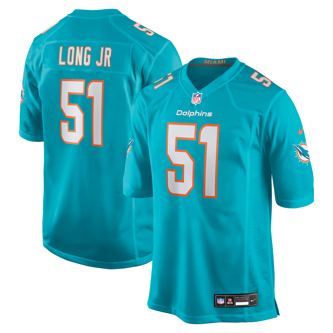Miami Dolphins David Long Jr. Nike Game Jersey - Aqua