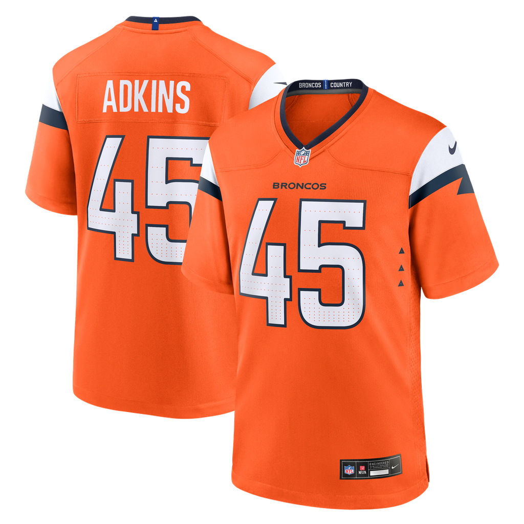Denver Broncos Nate Adkins Nike Team Game Jersey - Orange