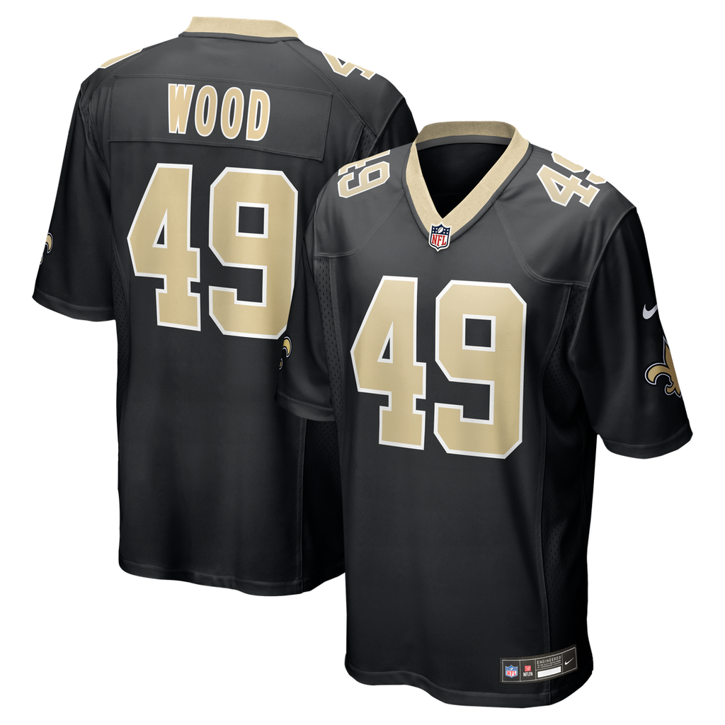 New Orleans Saints Zach Wood Nike Game Jersey - Black