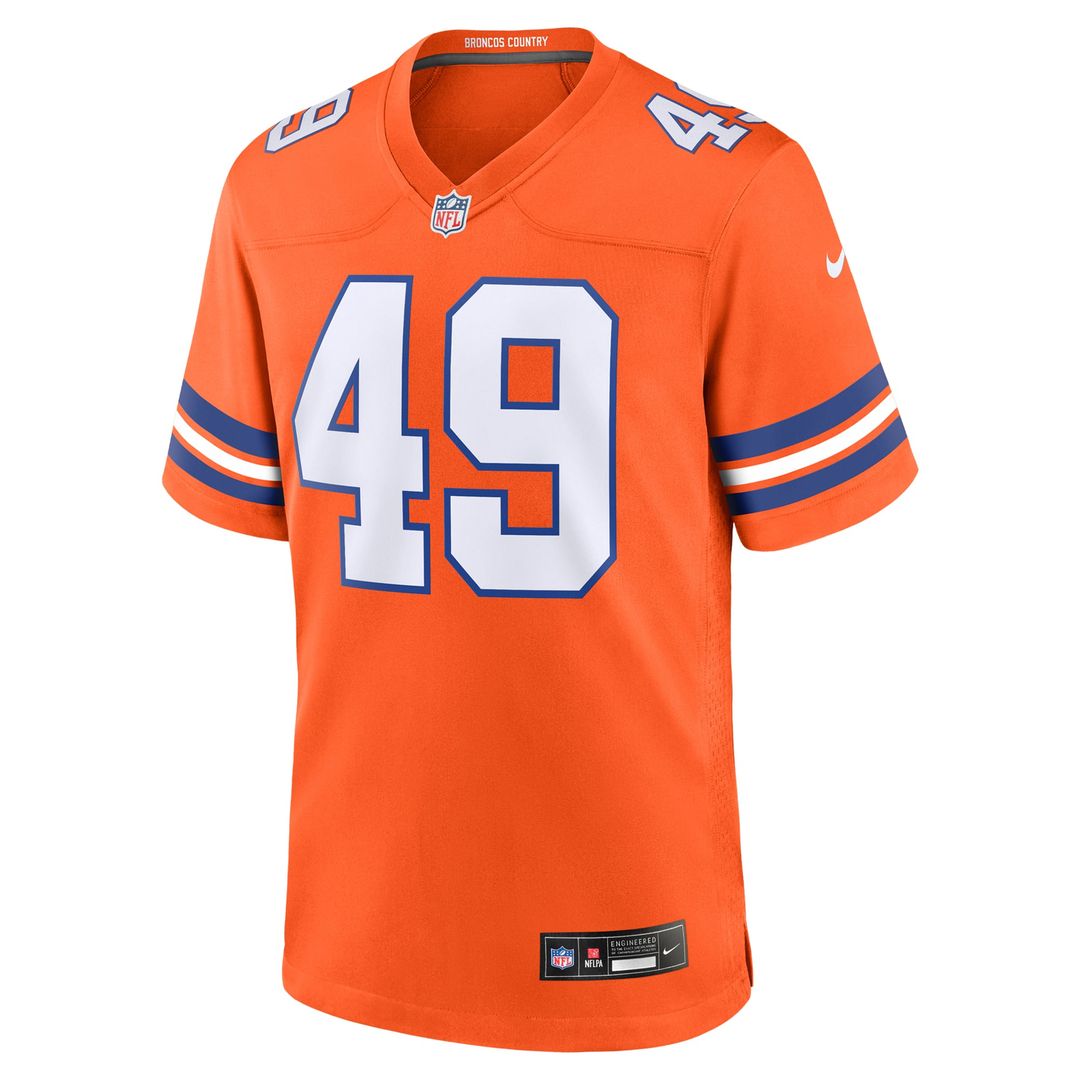 Denver Broncos Alex Singleton Nike Alternate Game Jersey - Orange