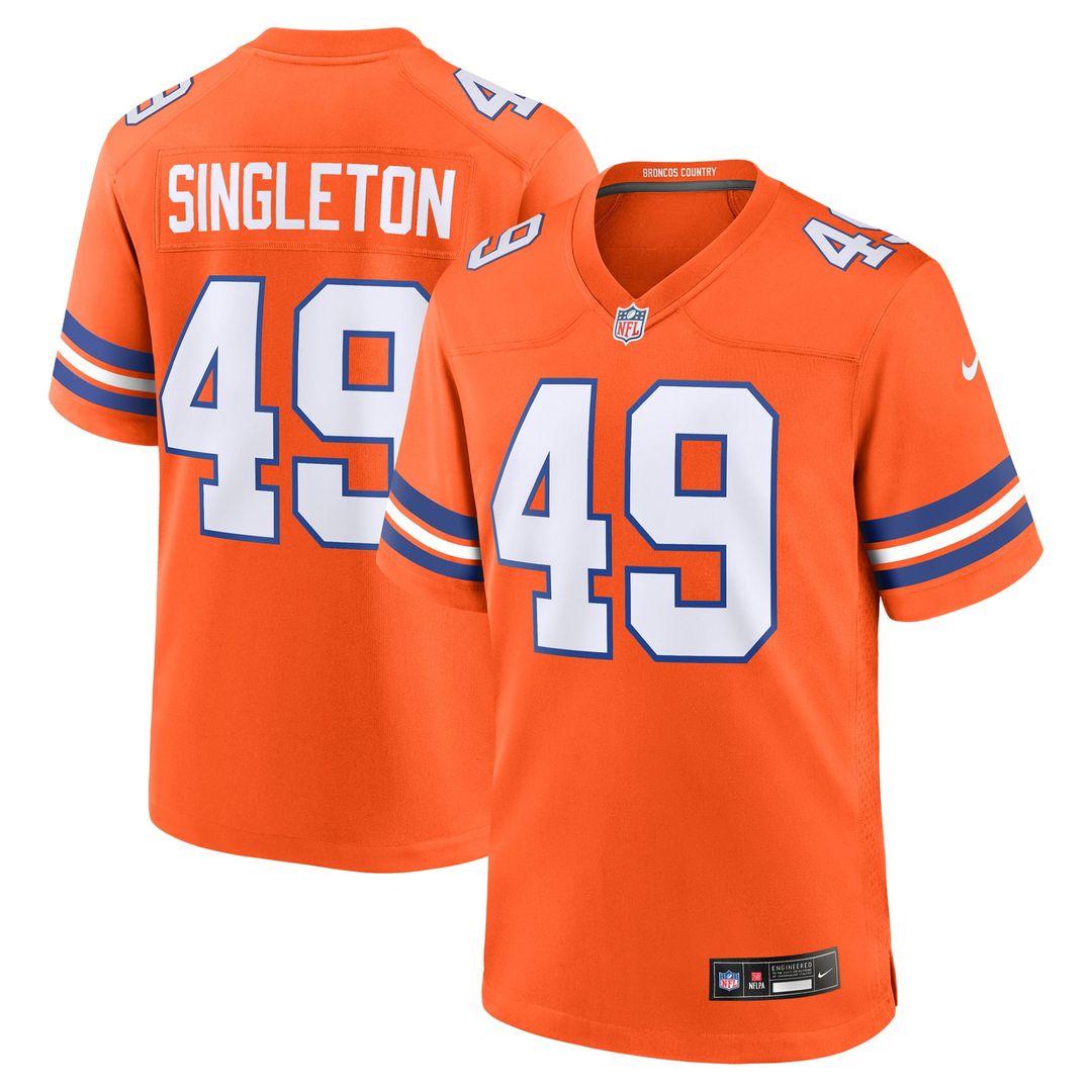 Denver Broncos Alex Singleton Nike Alternate Game Jersey - Orange