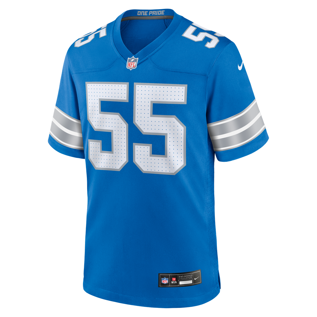 Detroit Lions Derrick Barnes Nike Team Game Jersey - Blue