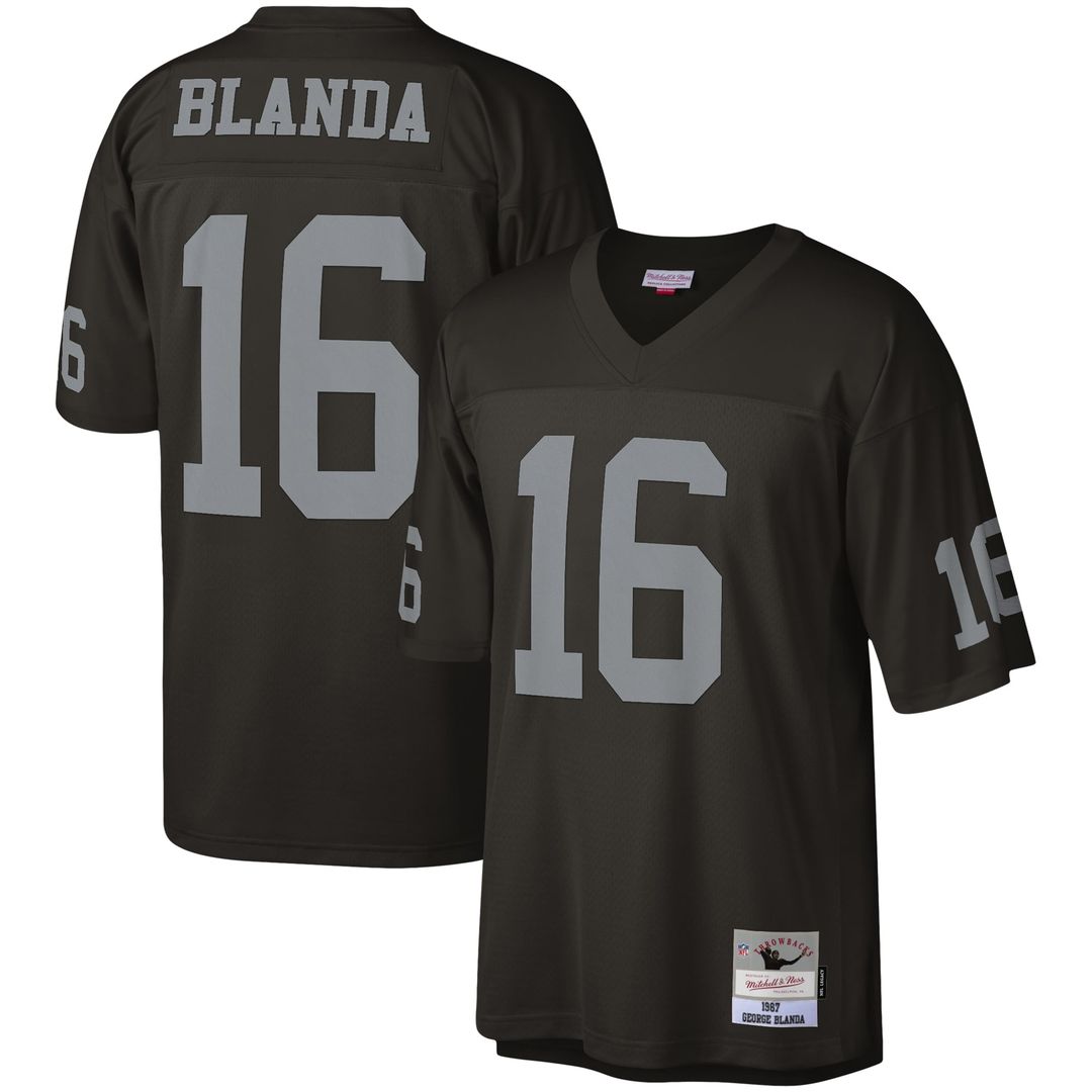 Las Vegas Raiders George Blanda Mitchell & Ness Legacy Replica Jersey - Black