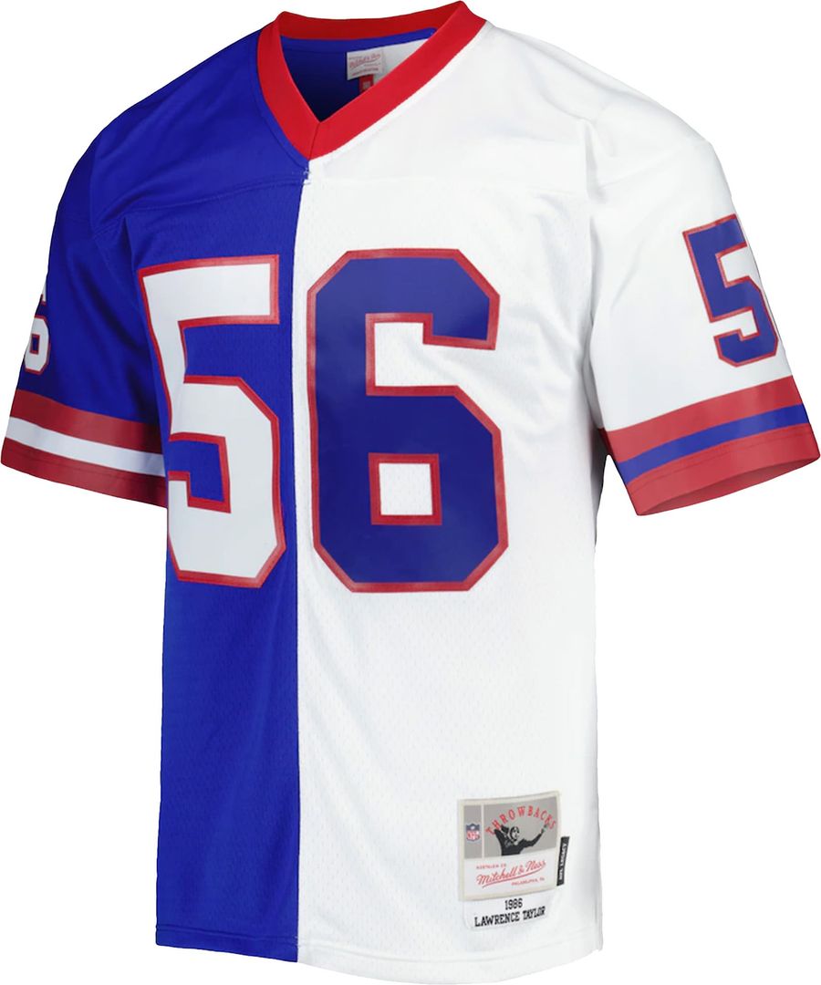 New York Giants Lawrence Taylor Mitchell & Ness 1986 Split Legacy Replica Jersey - Royal/White