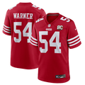 San Francisco 49ers Fred Warner Nike 80th Anniversary Game Jersey - Scarlet