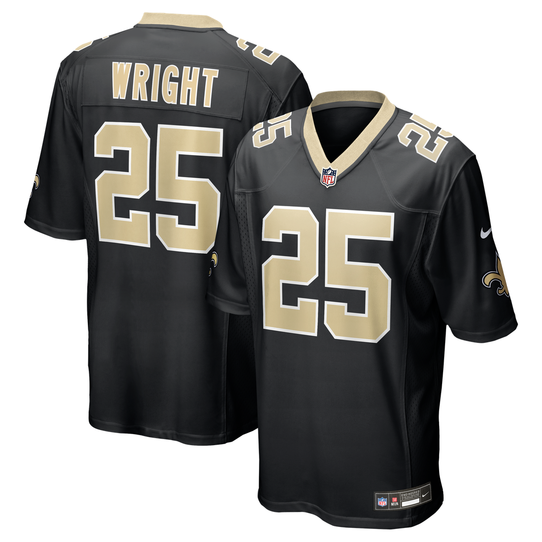 New Orleans Saints Rejzohn Wright Nike Team Game Jersey - Black