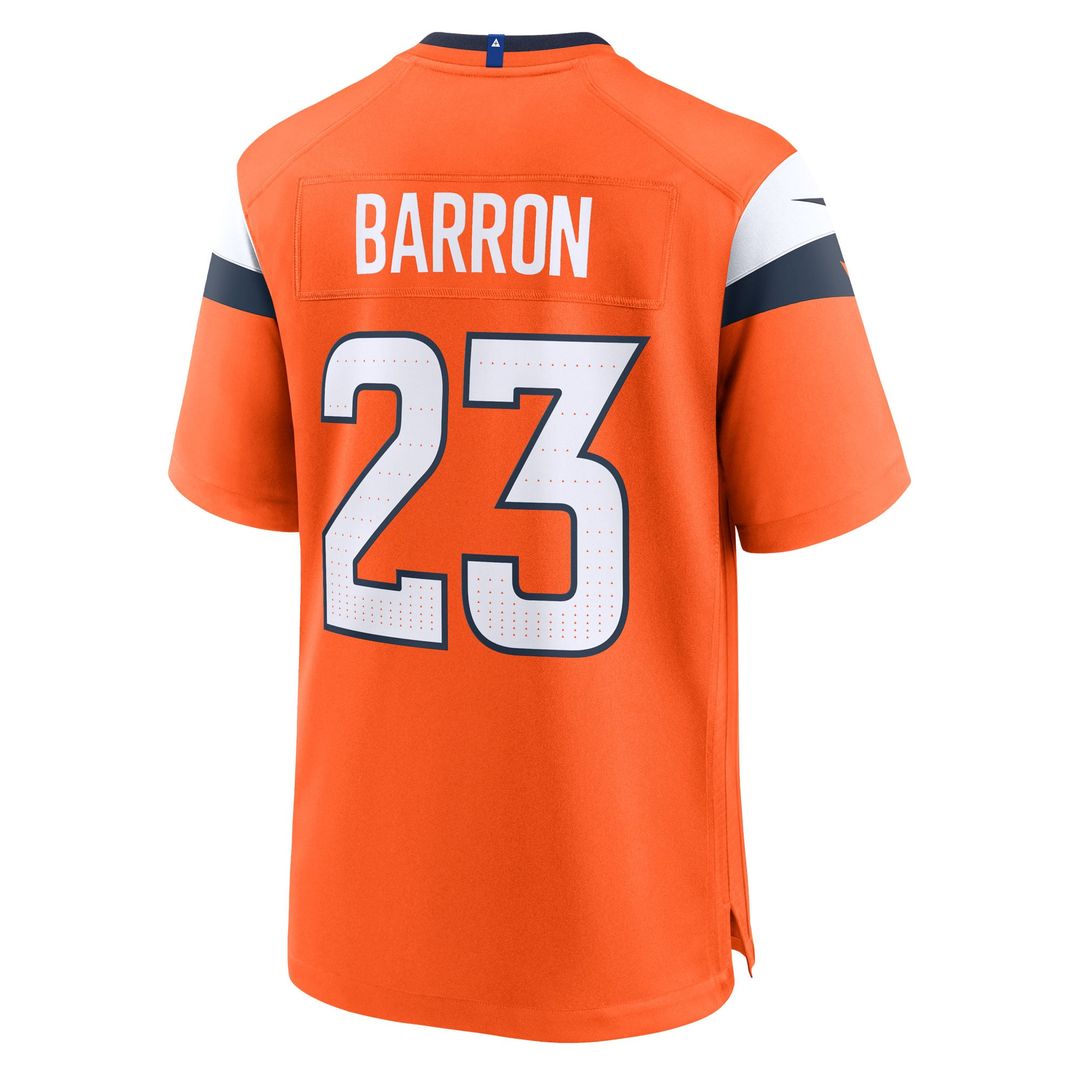 Denver Broncos Jahdae Barron Nike Team Game Jersey - Orange