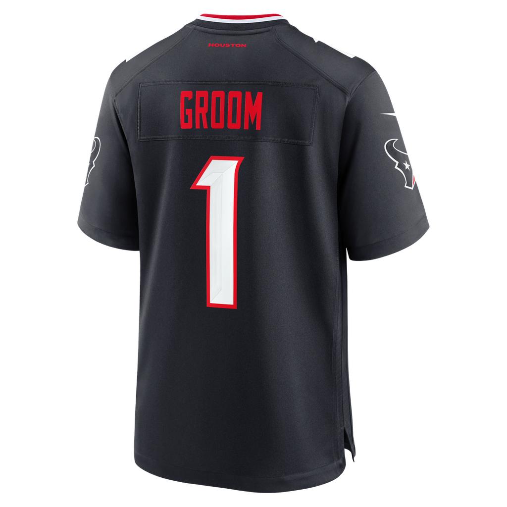Houston Texans Number 1 Groom Nike Game Jersey - Navy