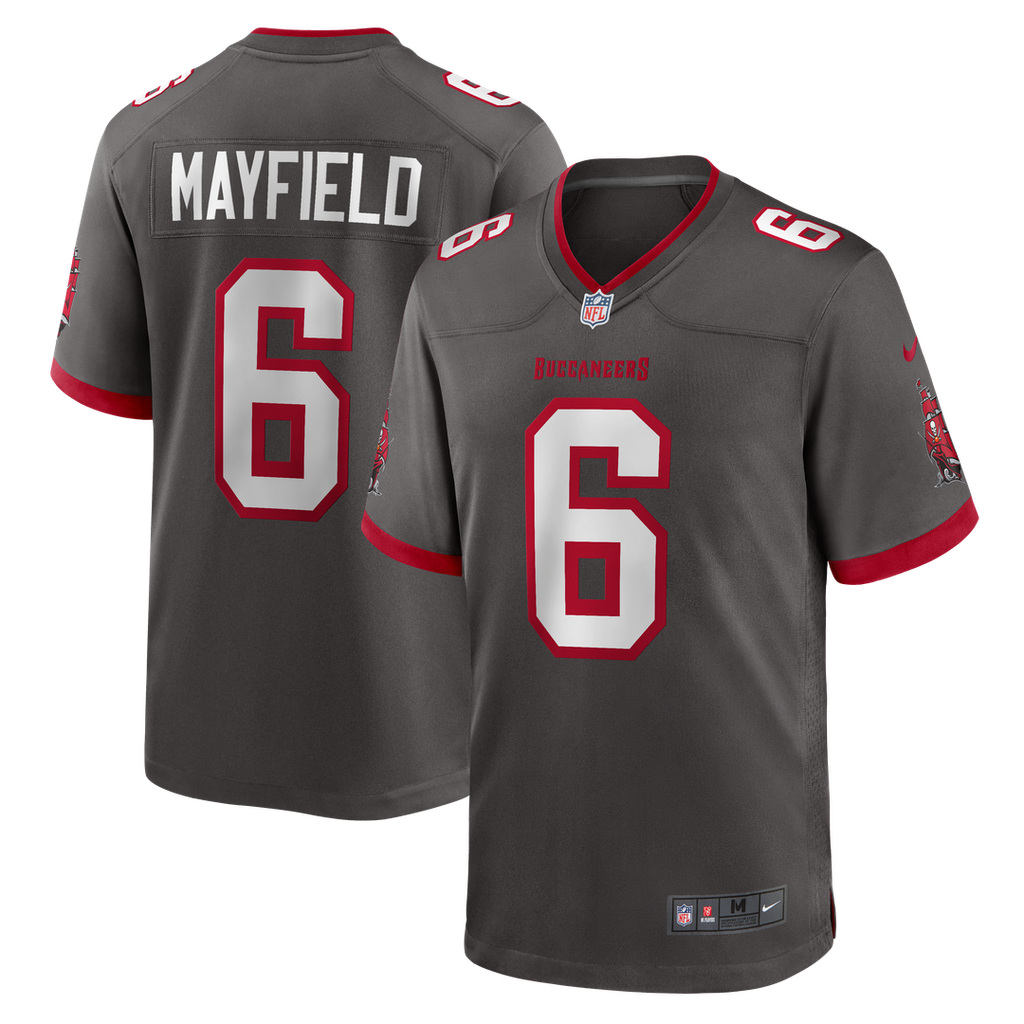 Tampa Bay Buccaneers Baker Mayfield Nike Alternate Game Player Jersey - Pewter