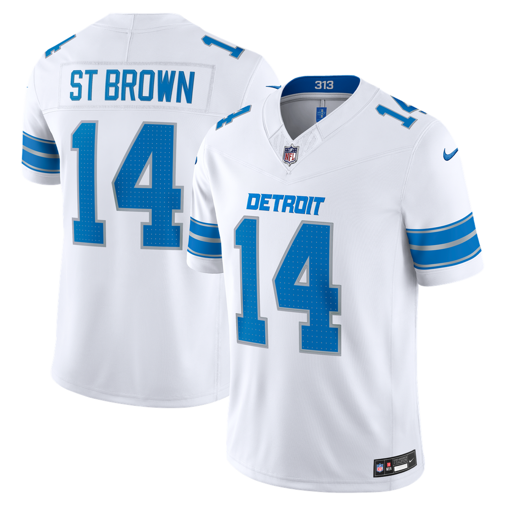 Detroit Lions Amon-Ra St. Brown Nike Vapor F.U.S.E. Stitched Limited Jersey - White