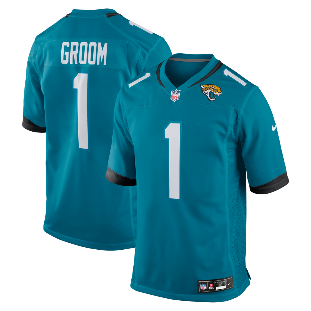 Jacksonville Jaguars Number 1 Groom Nike Game Jersey - Teal