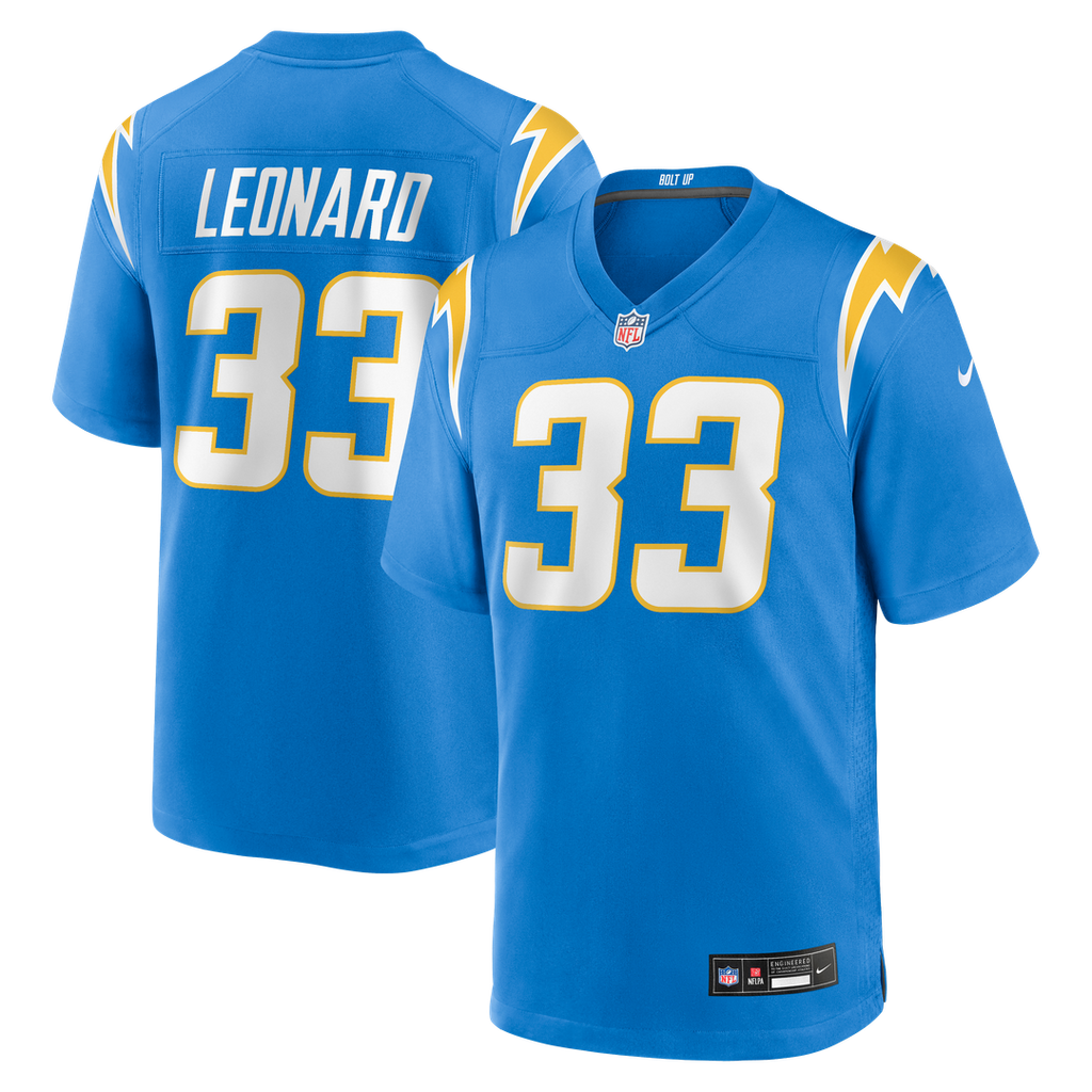 Los Angeles Chargers Deane Leonard Nike Game Player Jersey - Powder Blue