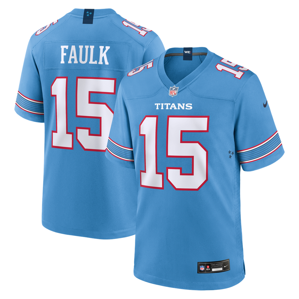 Tennessee Titans Keldric Faulk Nike Team Game Jersey - Light Blue