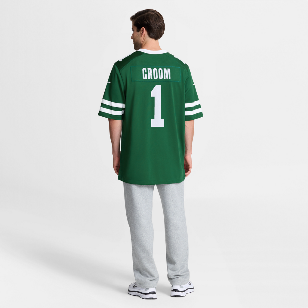 New York Jets Number 1 Groom Nike Game Jersey - Legacy Green