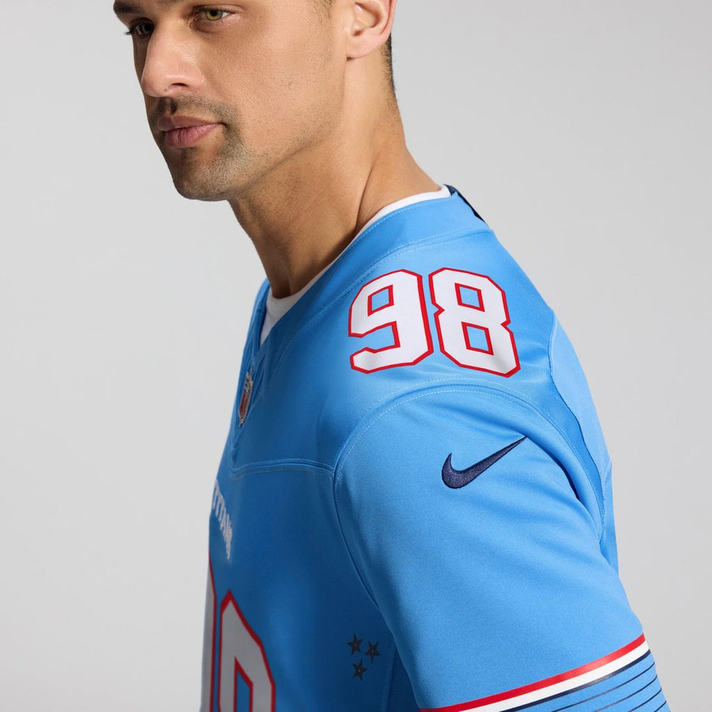 Tennessee Titans Jeffery Simmons Nike Team Vapor F.U.S.E. Stitched Limited Jersey - Light Blue