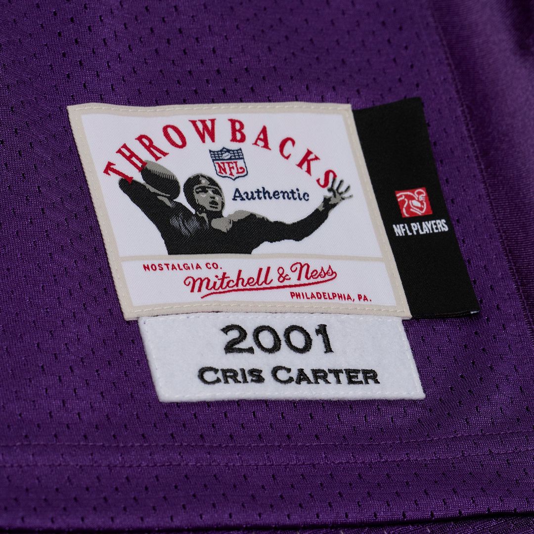 Minnesota Vikings Cris Carter Mitchell & Ness 2001 Authentic Throwback Jersey - Purple