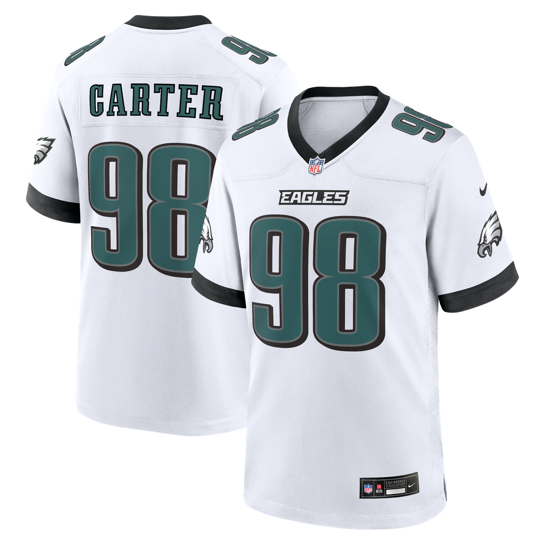 Philadelphia Eagles Jalen Carter Nike Game Jersey - White