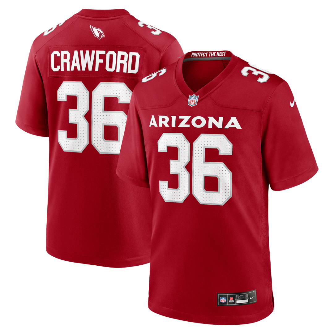 Arizona Cardinals Kitan Crawford Nike Team Game Jersey - Cardinal
