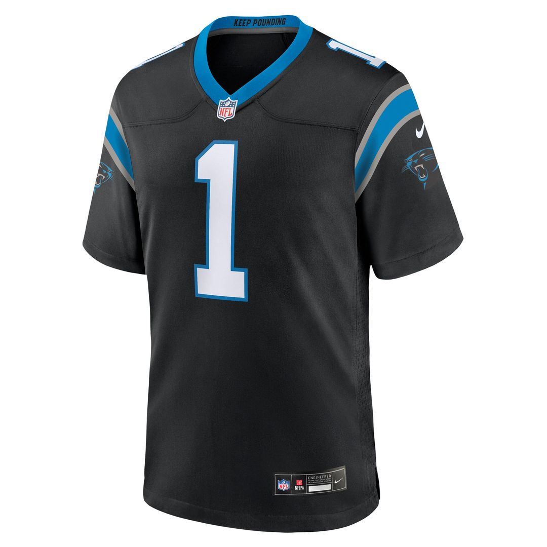 Carolina Panthers Number 1 Dad Nike Game Jersey - Black
