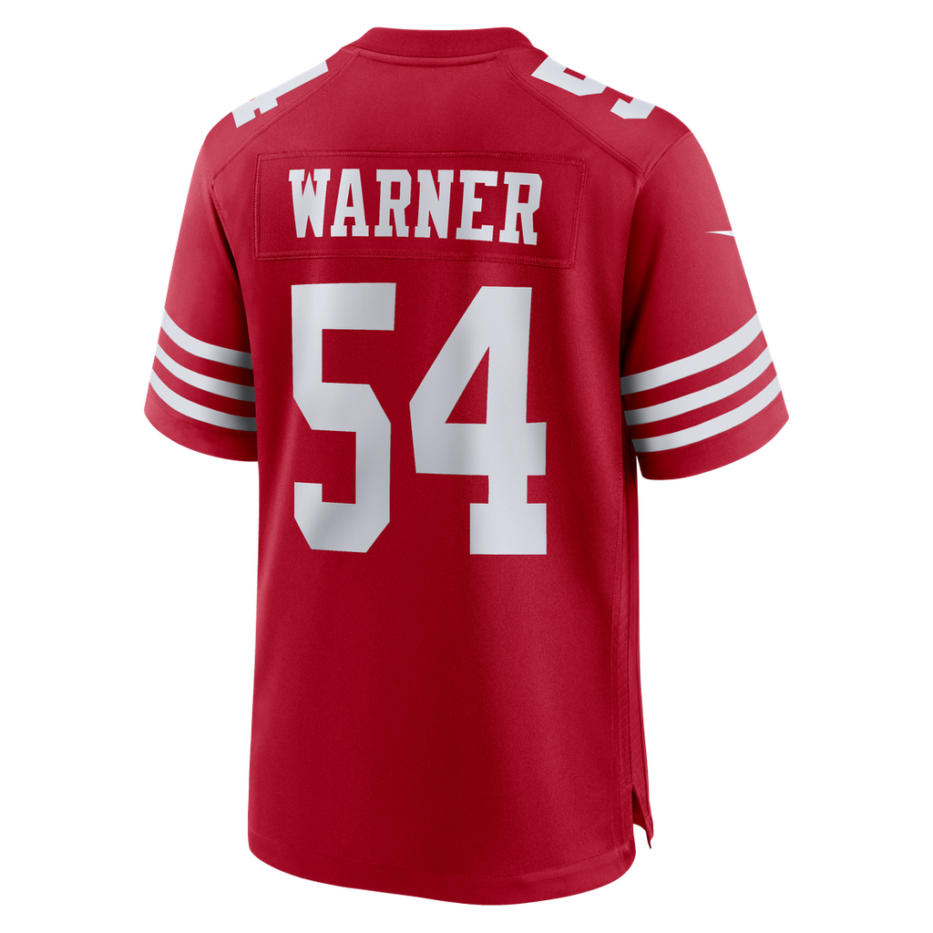 San Francisco 49ers Fred Warner Nike 80th Anniversary Game Jersey - Scarlet