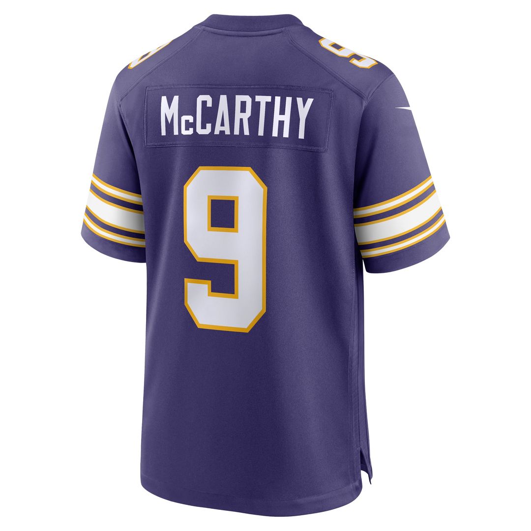 Minnesota Vikings J.J. McCarthy Nike 2nd Alternate Player Game Jersey - Purple