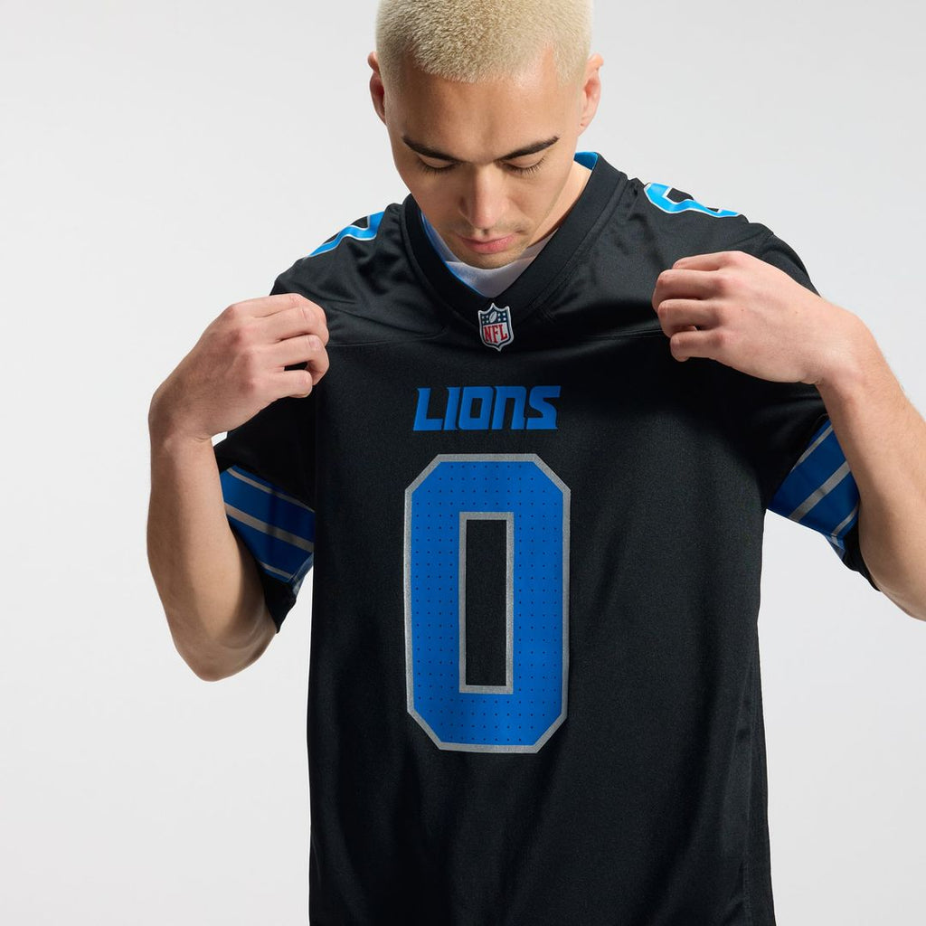 Detroit Lions Jahmyr Gibbs Nike 2nd Alternate Game Player Jersey - Black