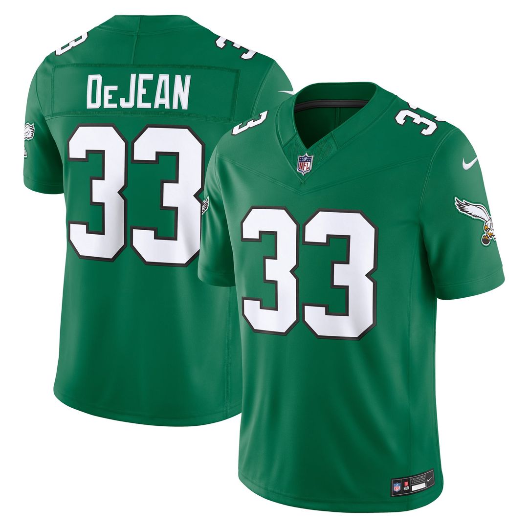 Philadelphia Eagles Cooper DeJean Nike Alternate Vapor F.U.S.E. Stitched Limited Jersey - Kelly Green