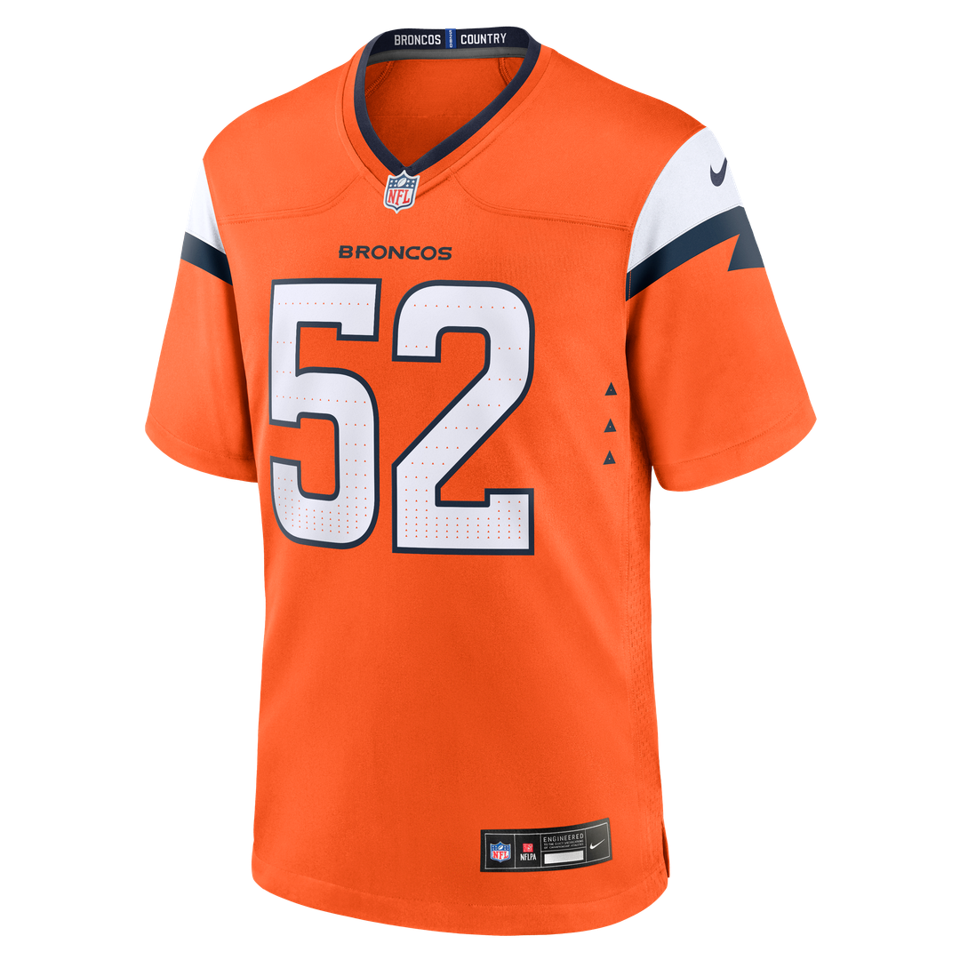 Denver Broncos Jonah Elliss Nike Team Game Jersey - Orange